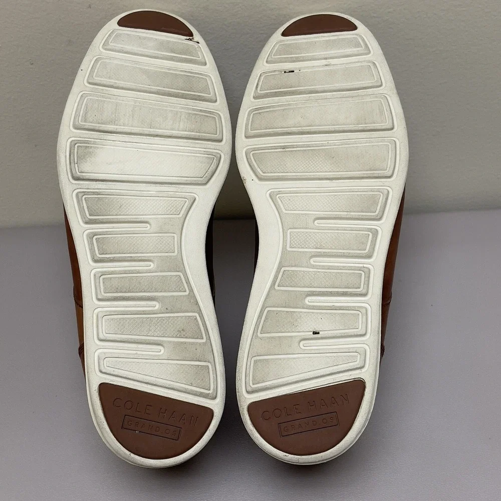COLE HAAN Grand OS Boots Men 10.5 M Brown Leather‎ Chukka Cap Toe Lace Up Shoes